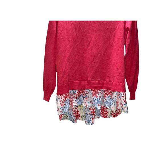 Time and Tru Women's Layered Sweater - Pink Floral Hem - Picture 4 of 4